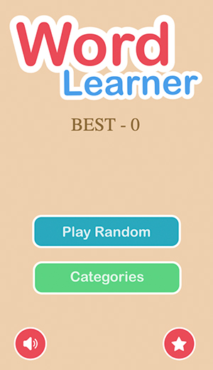 word learner start screen