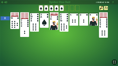 spider solitaire playing deck