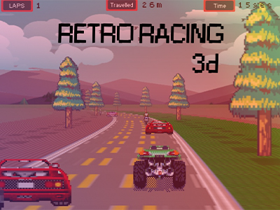 retro racing 3d game start
